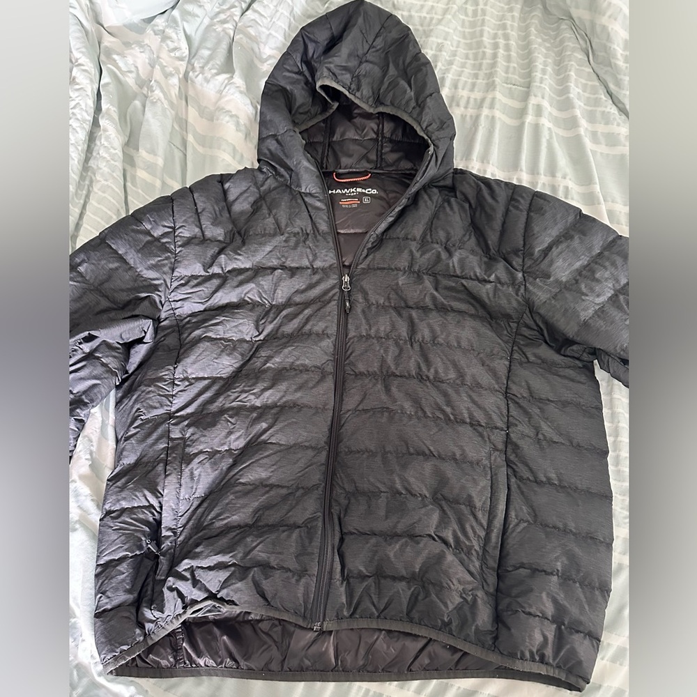 Hawke & Co Men's Charcoal Packable Puffer Jacket